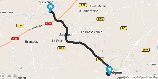 Itinéraire vers Lusignan