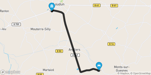 Itinéraire vers Loudun