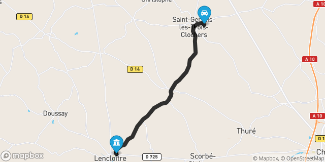 Itinéraire vers Lencloître