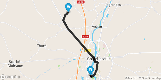 Itinéraire vers Châtellerault