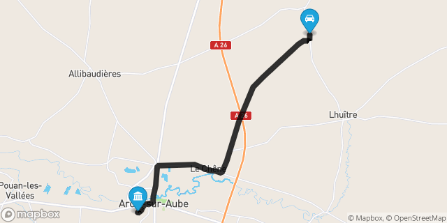 Itinéraire vers Arcis-sur-Aube