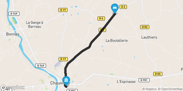 Itinéraire vers Chauvigny