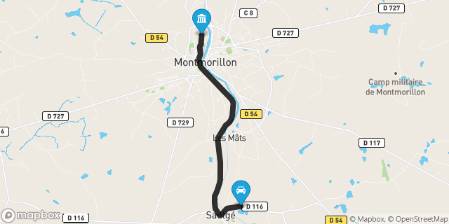 Itinéraire vers Montmorillon