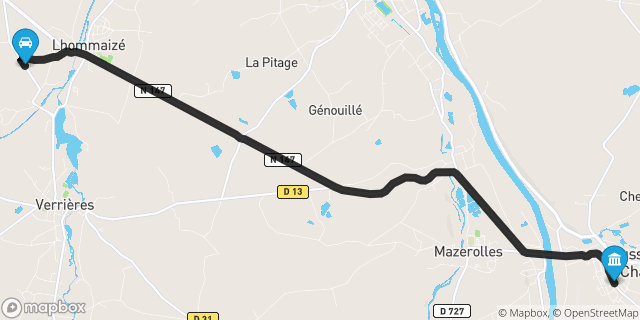 Itinéraire vers Lussac-les-Châteaux