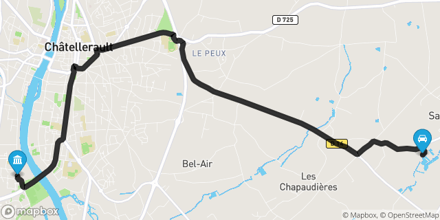 Itinéraire vers Châtellerault