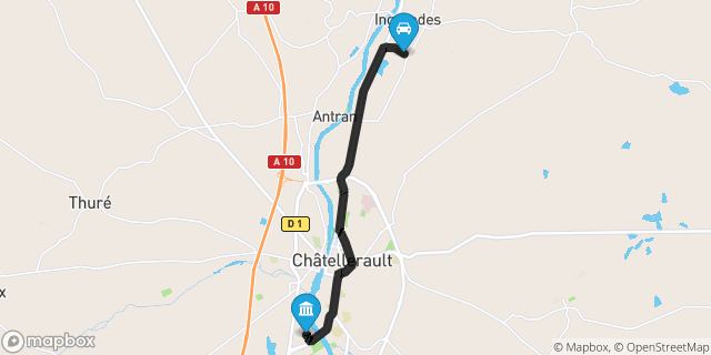 Itinéraire vers Châtellerault