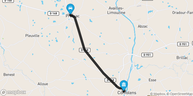 Itinéraire vers Confolens