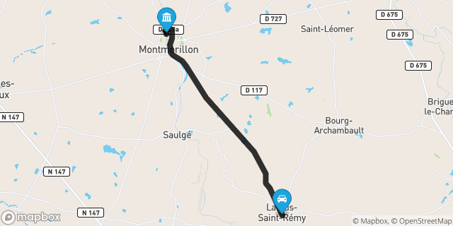 Itinéraire vers Montmorillon