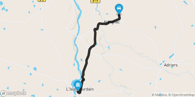 Itinéraire vers L'Isle-Jourdain