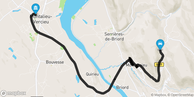 Itinéraire vers Montalieu-Vercieu