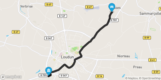 Itinéraire vers Loudun