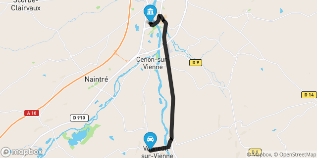 Itinéraire vers Châtellerault