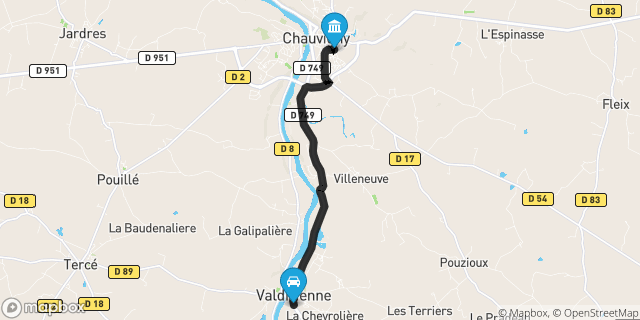 Itinéraire vers Chauvigny