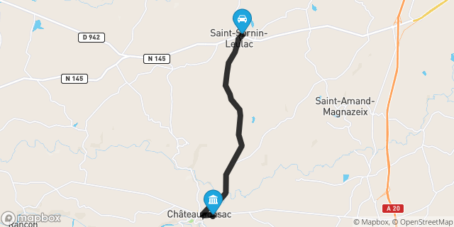 Itinéraire vers Châteauponsac