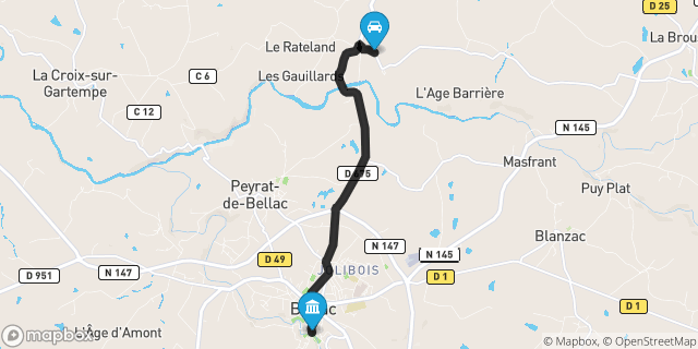 Itinéraire vers Bellac