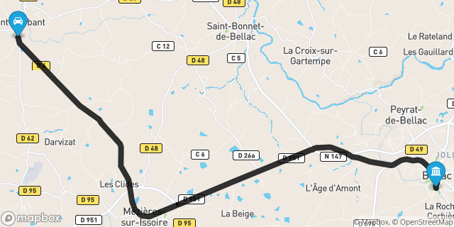 Itinéraire vers Bellac