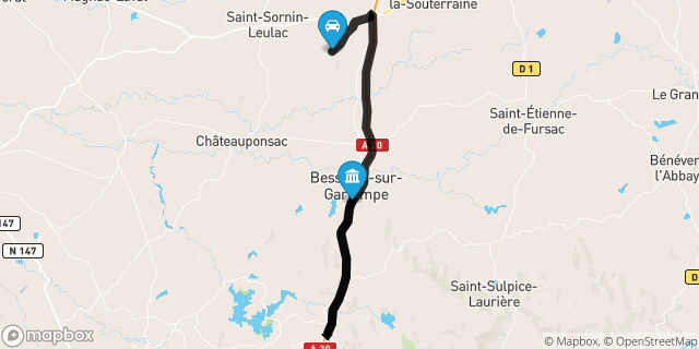 Itinéraire vers Bessines-sur-Gartempe