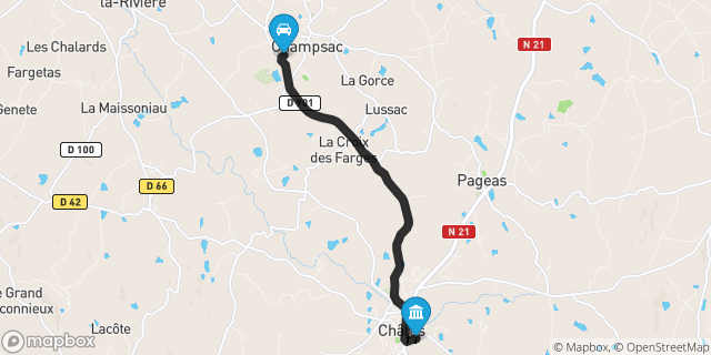 Itinéraire vers Chalus