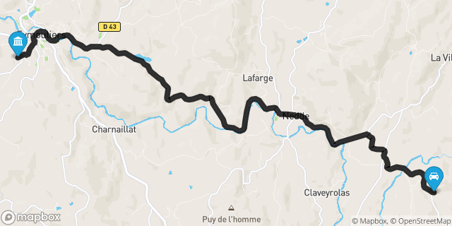 Itinéraire vers Eymoutiers