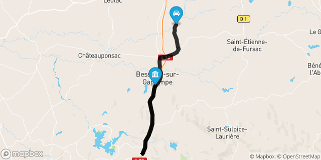 Itinéraire vers Bessines-sur-Gartempe
