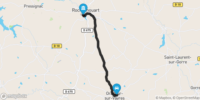 Itinéraire vers Rochechouart