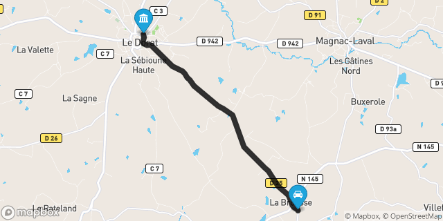Itinéraire vers Le Dorat