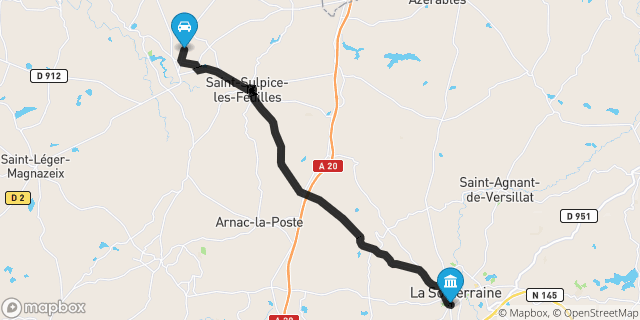 Itinéraire vers La Souterraine