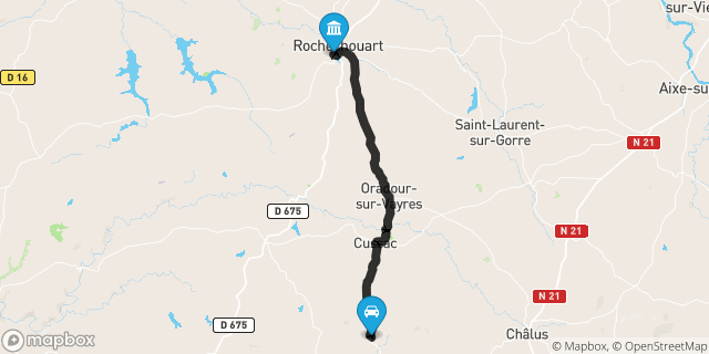 Itinéraire vers Rochechouart