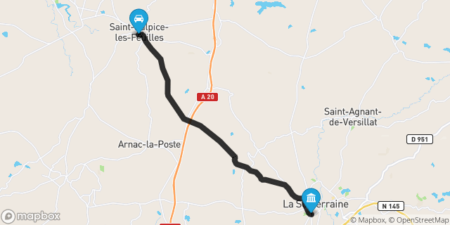 Itinéraire vers La Souterraine