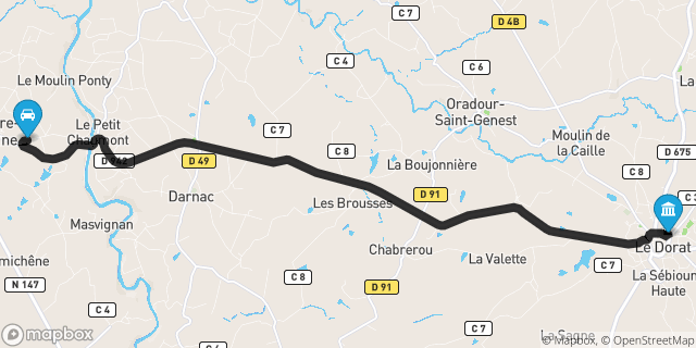 Itinéraire vers Le Dorat