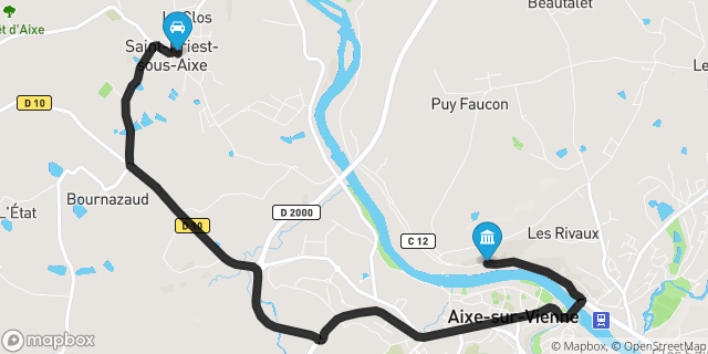 Itinéraire vers Aixe-sur-Vienne