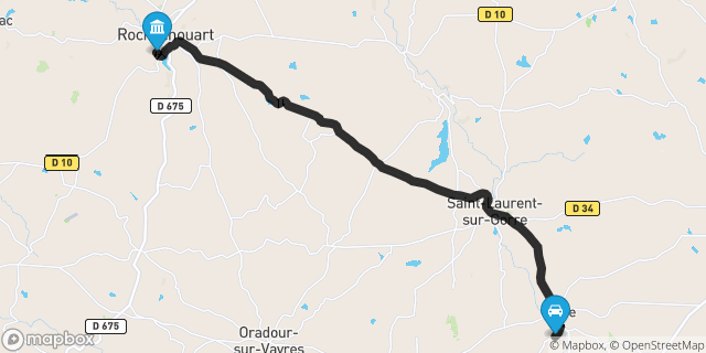 Itinéraire vers Rochechouart