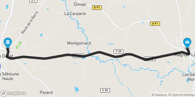 Itinéraire vers Le Dorat
