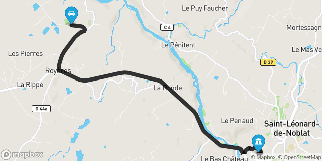 Itinéraire vers Saint-Léonard-de-Noblat