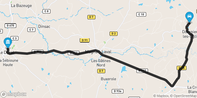 Itinéraire vers Le Dorat