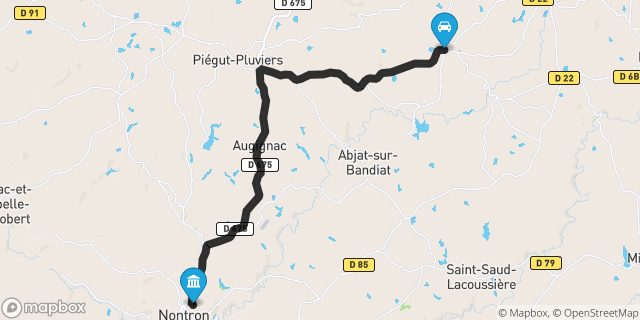 Itinéraire vers Nontron