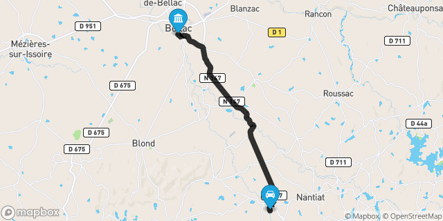 Itinéraire vers Bellac