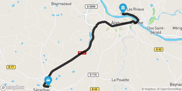 Itinéraire vers Aixe-sur-Vienne