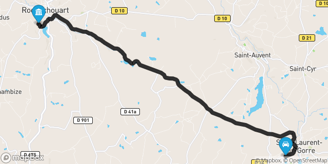 Itinéraire vers Rochechouart