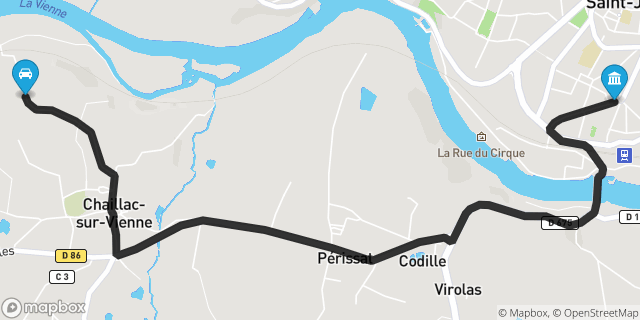 Itinéraire vers Saint-Junien