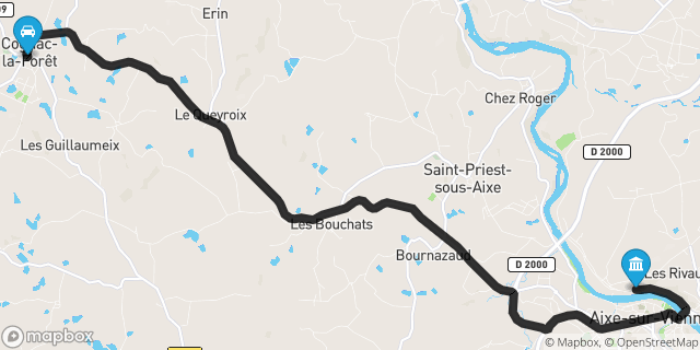 Itinéraire vers Aixe-sur-Vienne