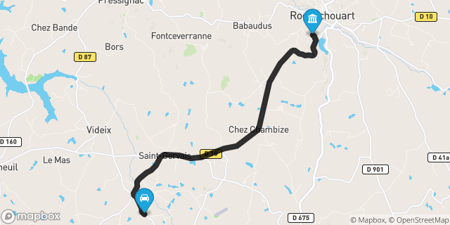 Itinéraire vers Rochechouart