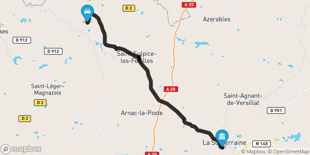 Itinéraire vers La Souterraine