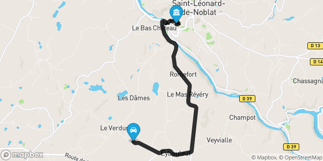 Itinéraire vers Saint-Léonard-de-Noblat