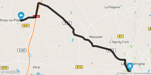 Itinéraire vers La Souterraine