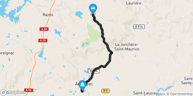 Itinéraire vers Ambazac
