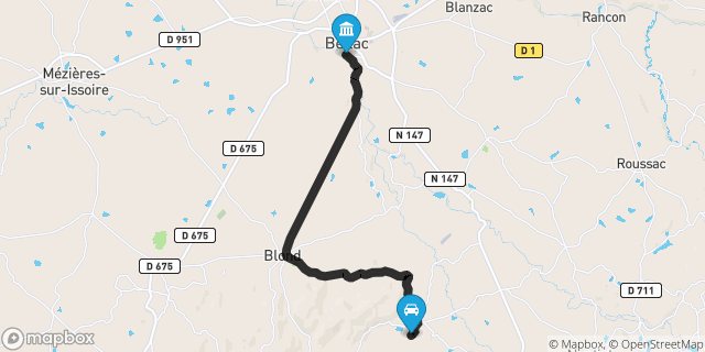 Itinéraire vers Bellac