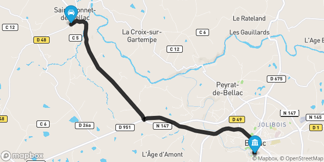 Itinéraire vers Bellac