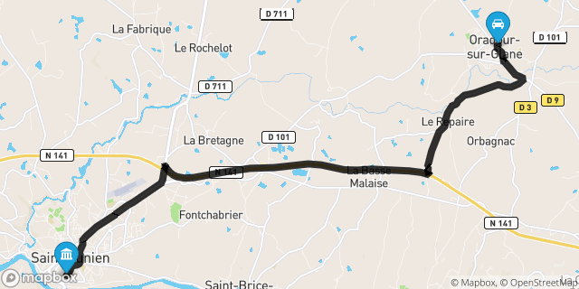 Itinéraire vers Saint-Junien