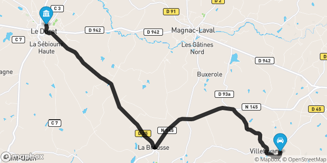Itinéraire vers Le Dorat